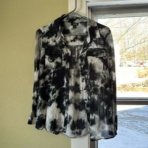 Tied died print button blouse by a.n.a